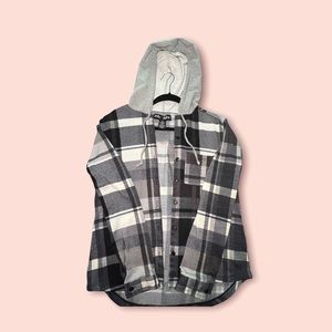 Poly & Ether Plaid Hoodie Size Small